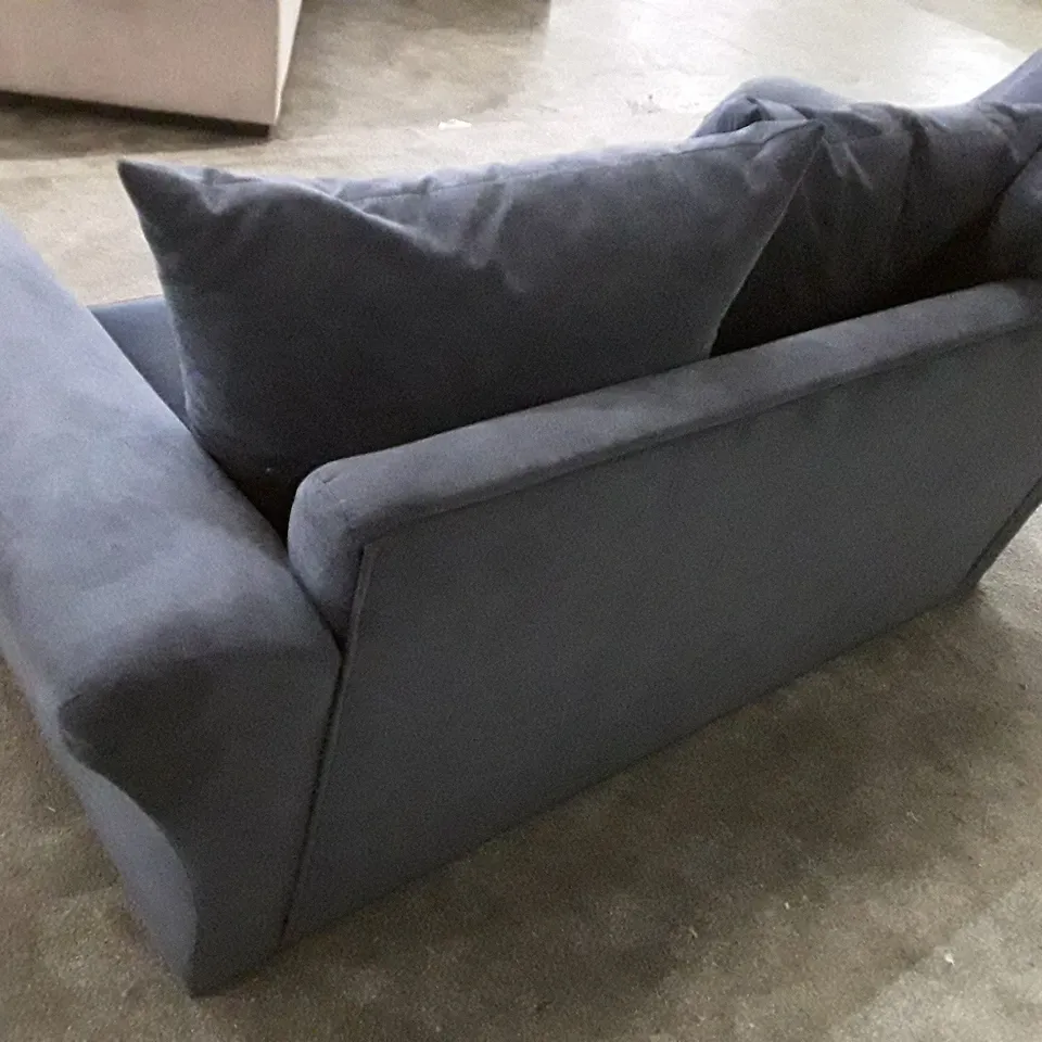 QUALITY DESIGNER 2 SEATER SOFA - DARK BLUE FABRIC