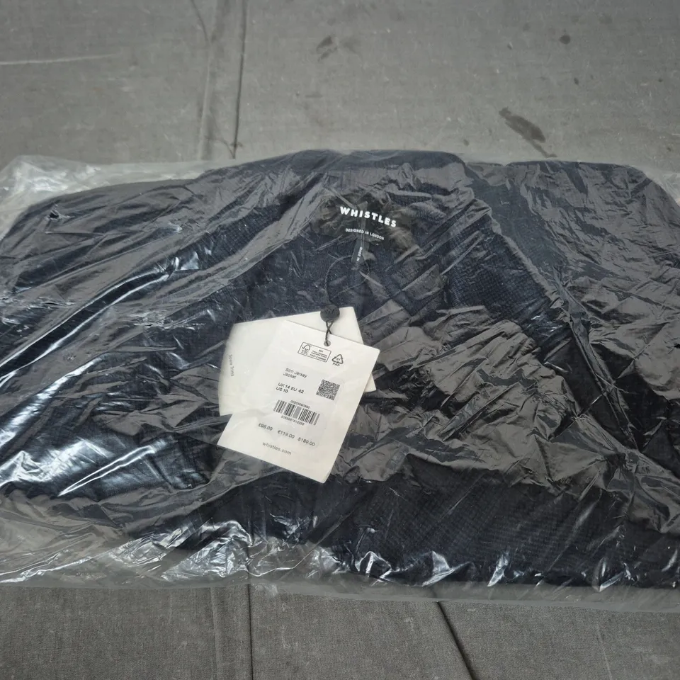 WHISTLES SLIM JERSEY JACKET – UK 14 (EU 42/US 10) – BLACK