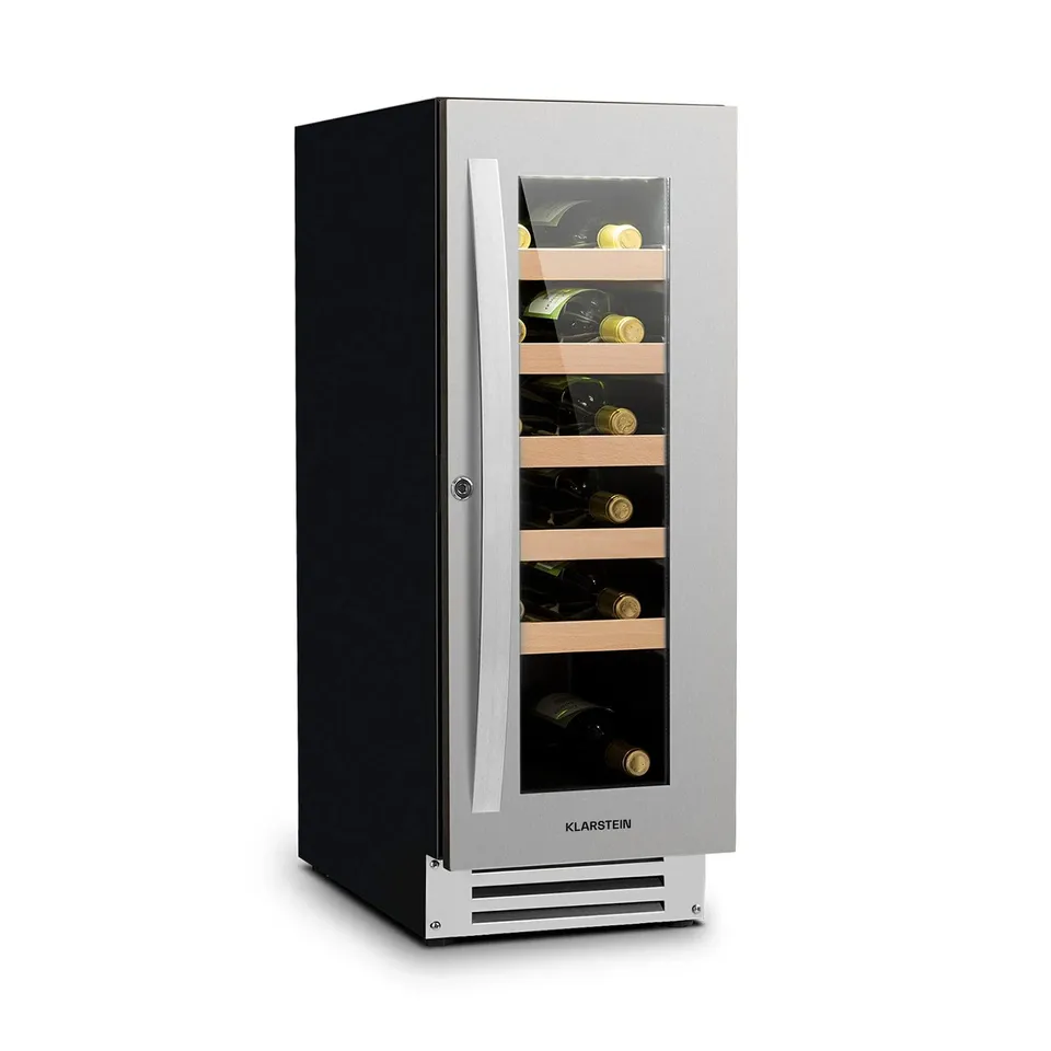 KLARSTEIN VINOVILLA 30CM 20 BOTTLES BUILT-UNDER WINE FRIDGE SILVER