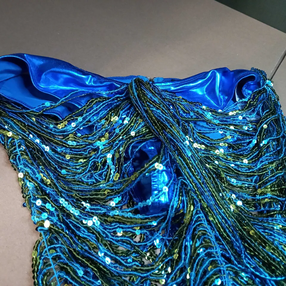 PLT BLUE/GOLD SEQUIN STATEMENT PENCIL SKIRT - MEDIUM
