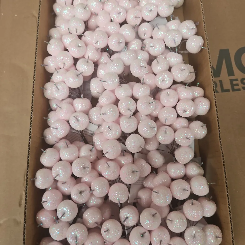 APPROXIMATELY 24 GISELA GRAHAM ARTIFICIAL SPARKLE PINK BERRY STEMS 