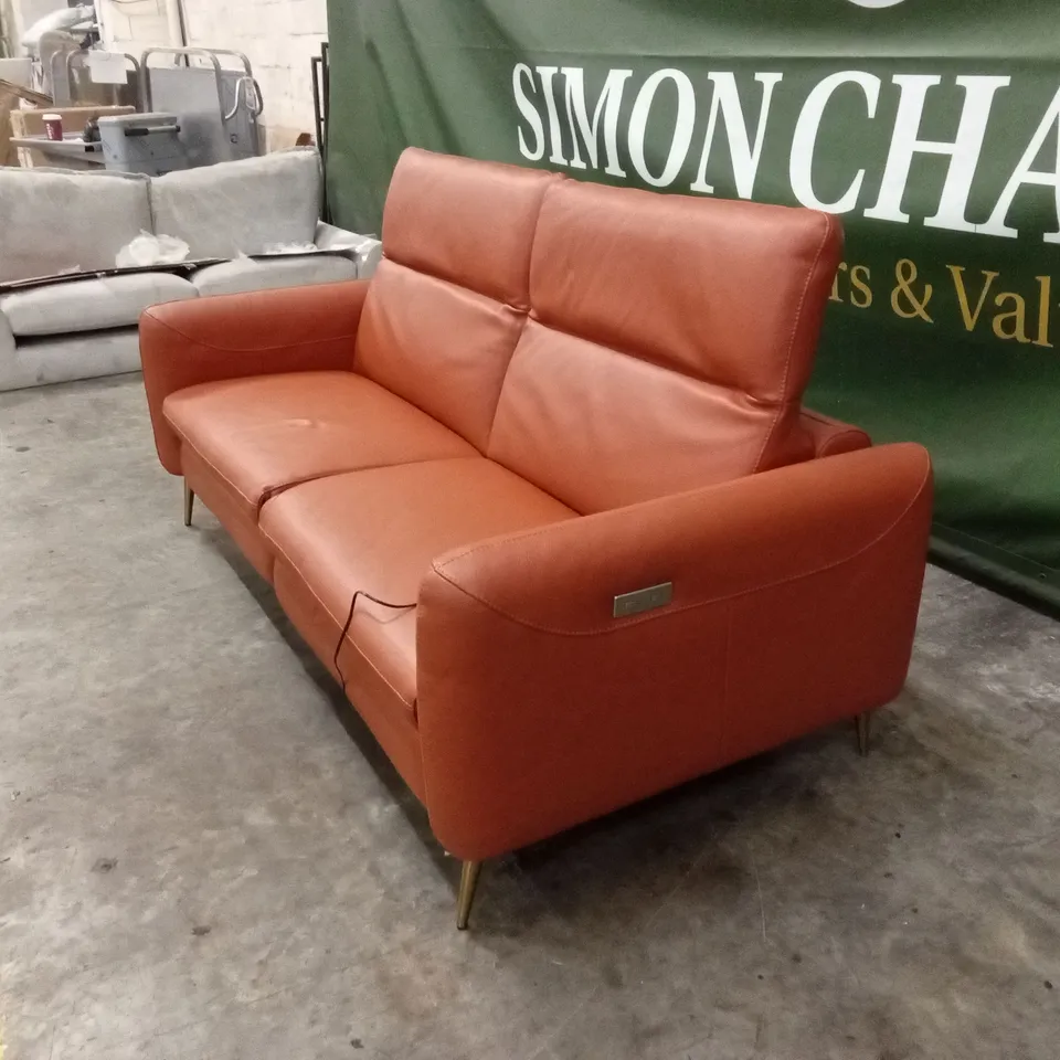 QUALITY DESIGNER ITALIAN MADE DUSK 3 SEATER ELECTRIC RECLINER LEATHER SOFA 