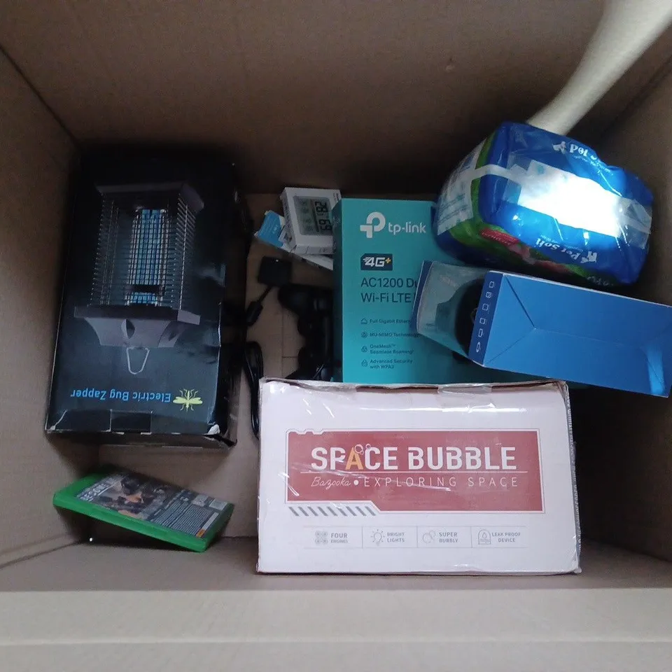 BOX OF APPROX 5 ITEMS TO INCLUDE - XBOX ONE DESTINY - PET SOFT DISPOSABLE MALE WRAPS - TP-LINK AC1200 DUAL BAND WI-FI LTE ROUTER ECT 
