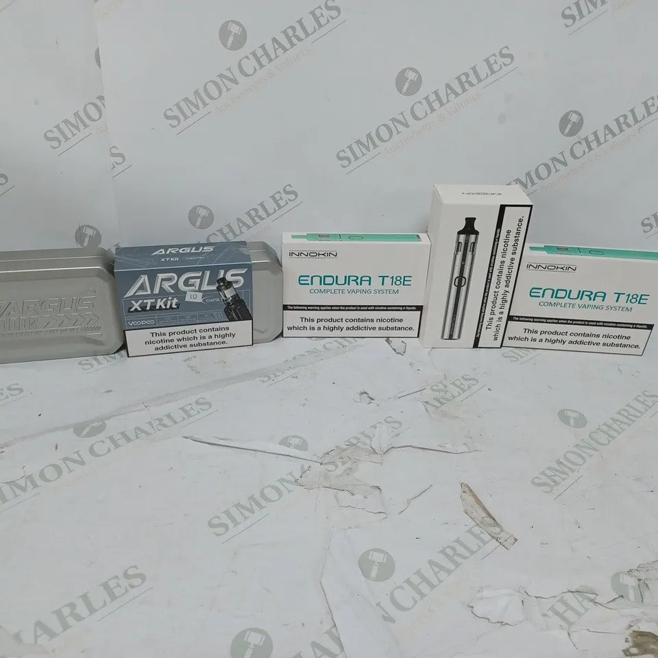 LOT OF APPROXIMATELY 10 BOXED E-CIGARETTES TO INCLUDE ENDURA T18E, INNOKIN T20S, AND ARGUS XTKIT ETC.