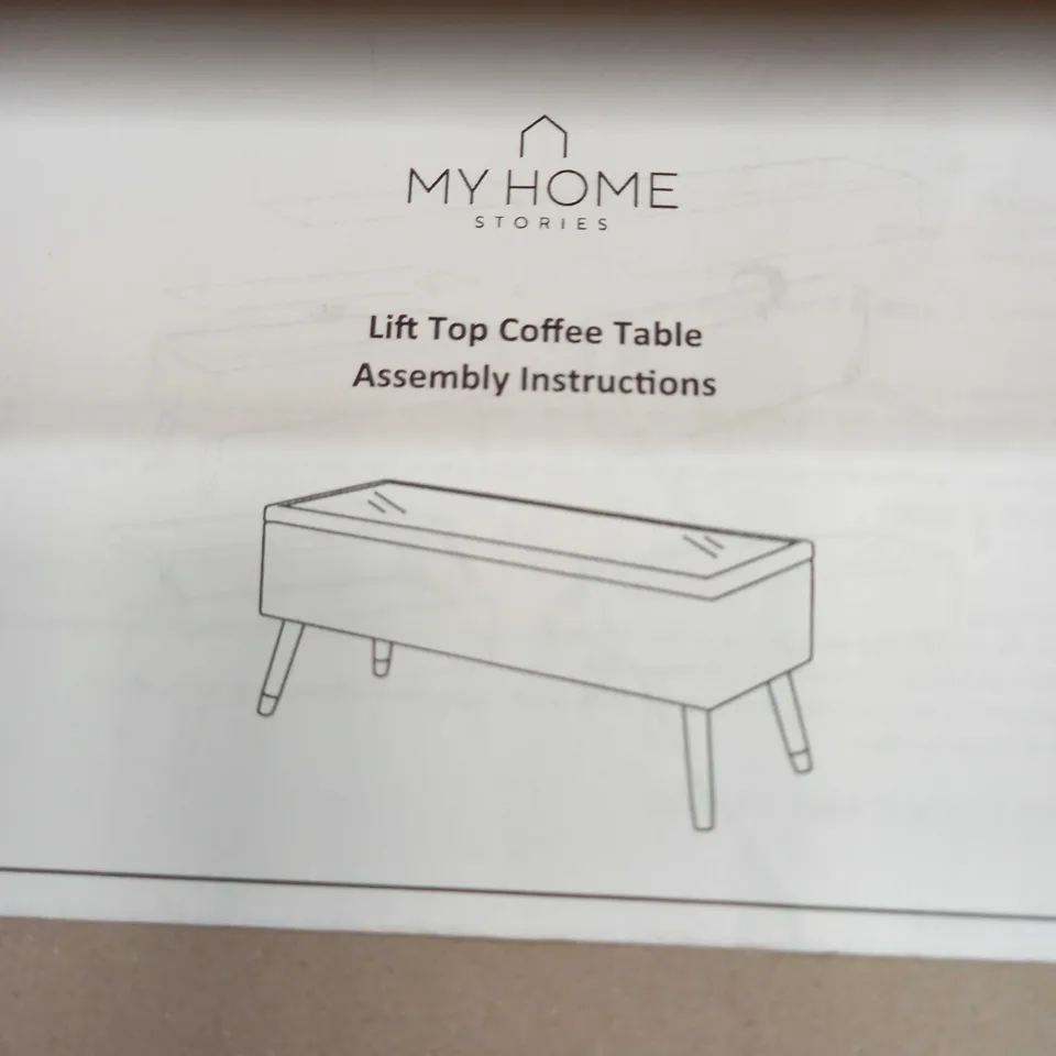 MY HOME STORIES COFFEE TO DESK TABLE WITH STORAGE - PINK
