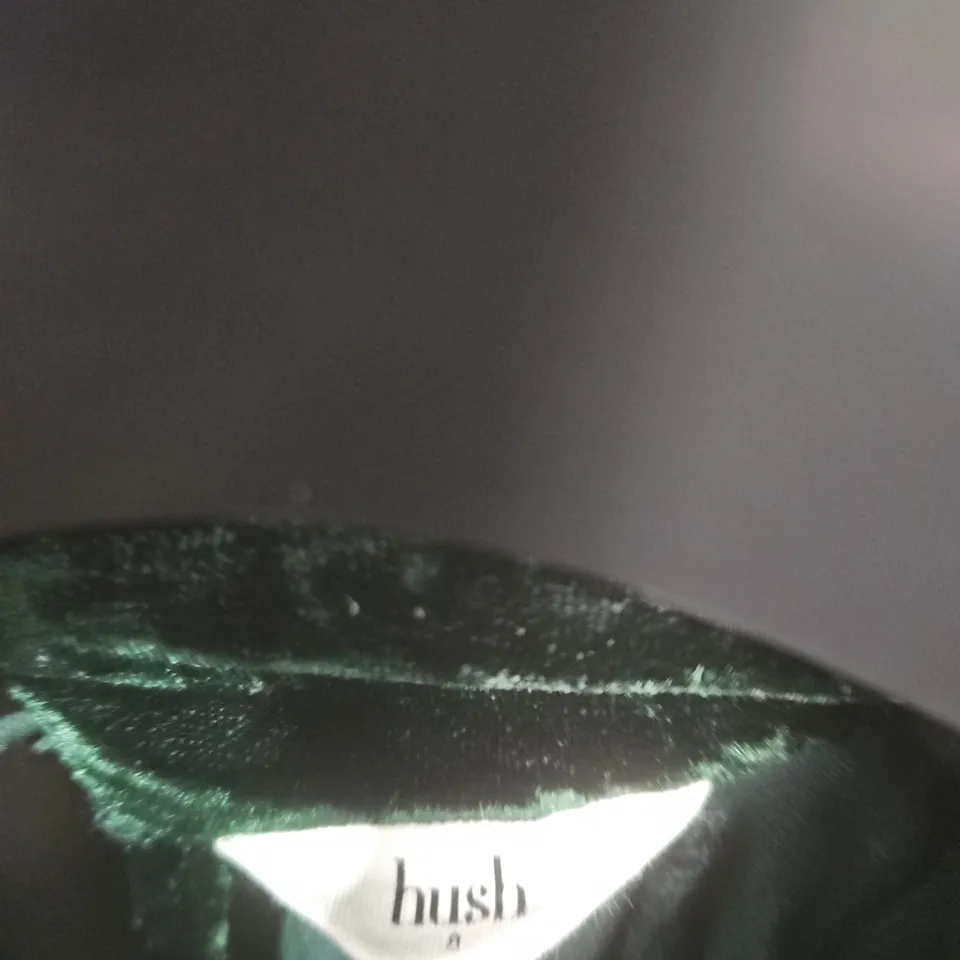 HUSH VELVET TOP – DARK EMERALD GREEN - SIZE 8