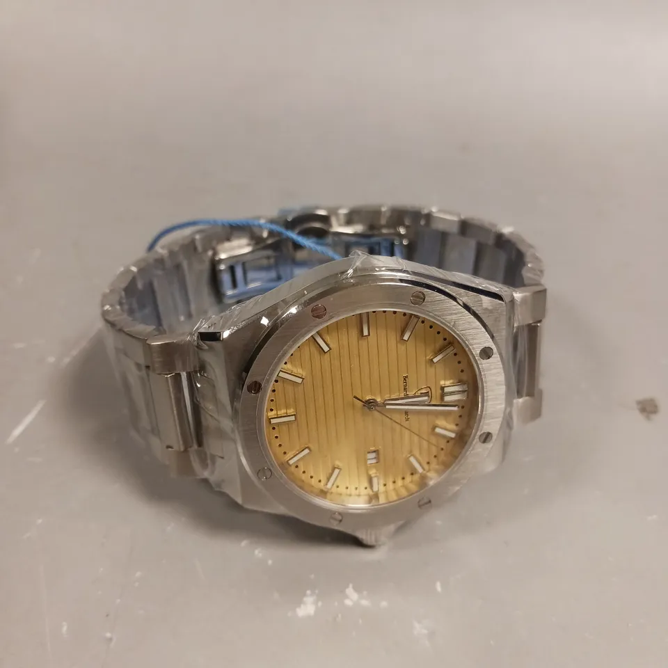 MENS BERNARD REINHARDT WATCH – PEACH DIAL – 316 STAINLESS STEEL CASE & STRAP – SWISS MOVEMENT