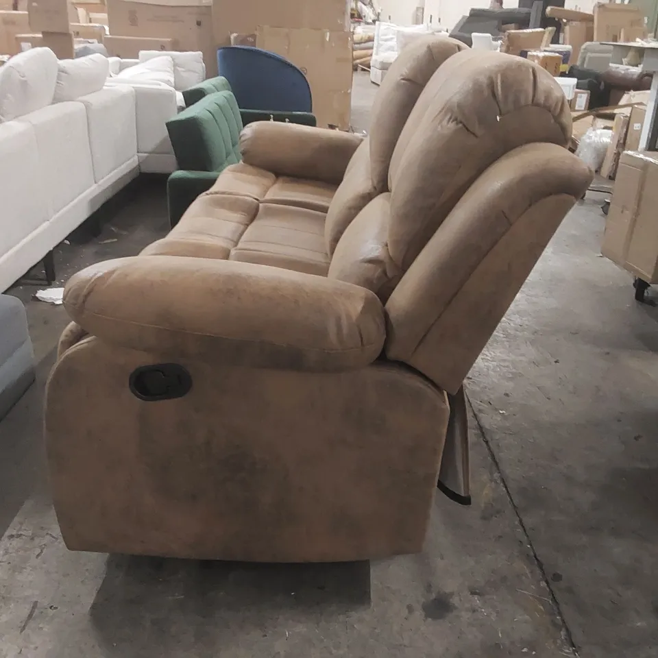 AVERION 3 SEATER FAUX LEATHER MANUAL RECLINING SOFA