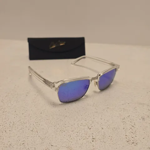 MAUI JIM SUNGLASSES β SILVER FRAME, BLUE MIRROR LENSES (CASE INCLUDED)