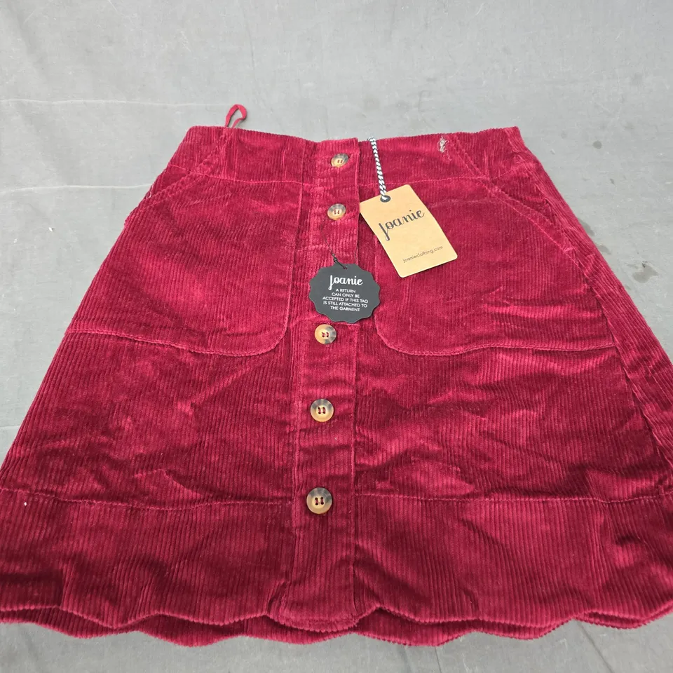 JOANIE SARAH CORD CORDUROY SKIRT – CABERNET UK 8 (EU 36, US 4)