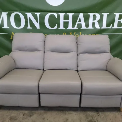 QUALITY DESIGNER G-PLAN SPENCER 3 SEATER ELECTRIC RECLINER DBL SOFA - CAMBRIDGE GREY LEATHER 