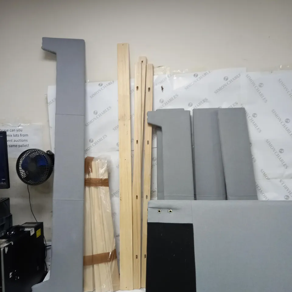 GREY BEDRAME WITH HEADBOARD - COLLECTION ONLY 