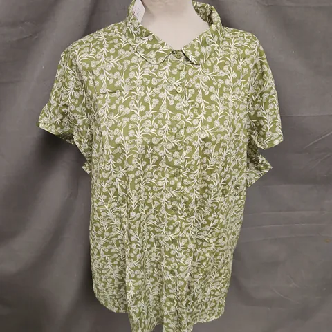 SEASALT CORNWALL RUSHMAKER SHIRT IN CAMPION VINES DILL SIZE 26-28