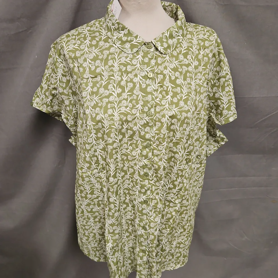 SEASALT CORNWALL RUSHMAKER SHIRT IN CAMPION VINES DILL SIZE 26-28