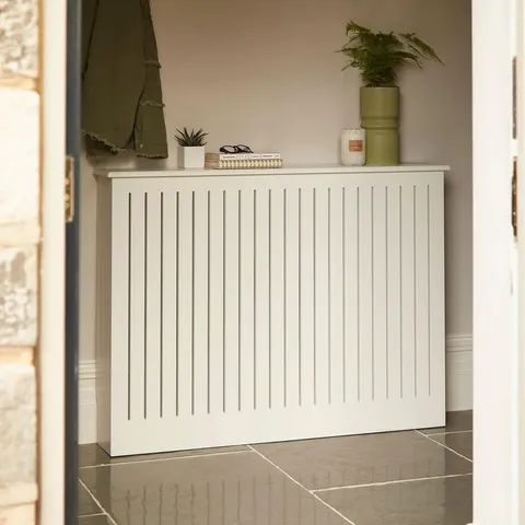 BOXED LAURA JAMES ELSPETH MEDIUM RADIATOR COVER IN SNOW WHITE