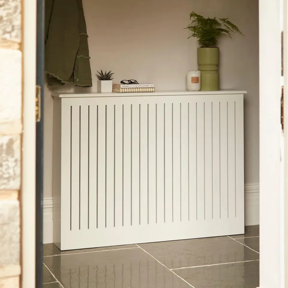BOXED LAURA JAMES ELSPETH MEDIUM RADIATOR COVER IN SNOW WHITE