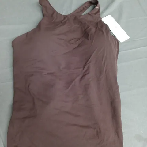 CRZ YOGA SPORTS TANK TOP IN BROWN - UK 16