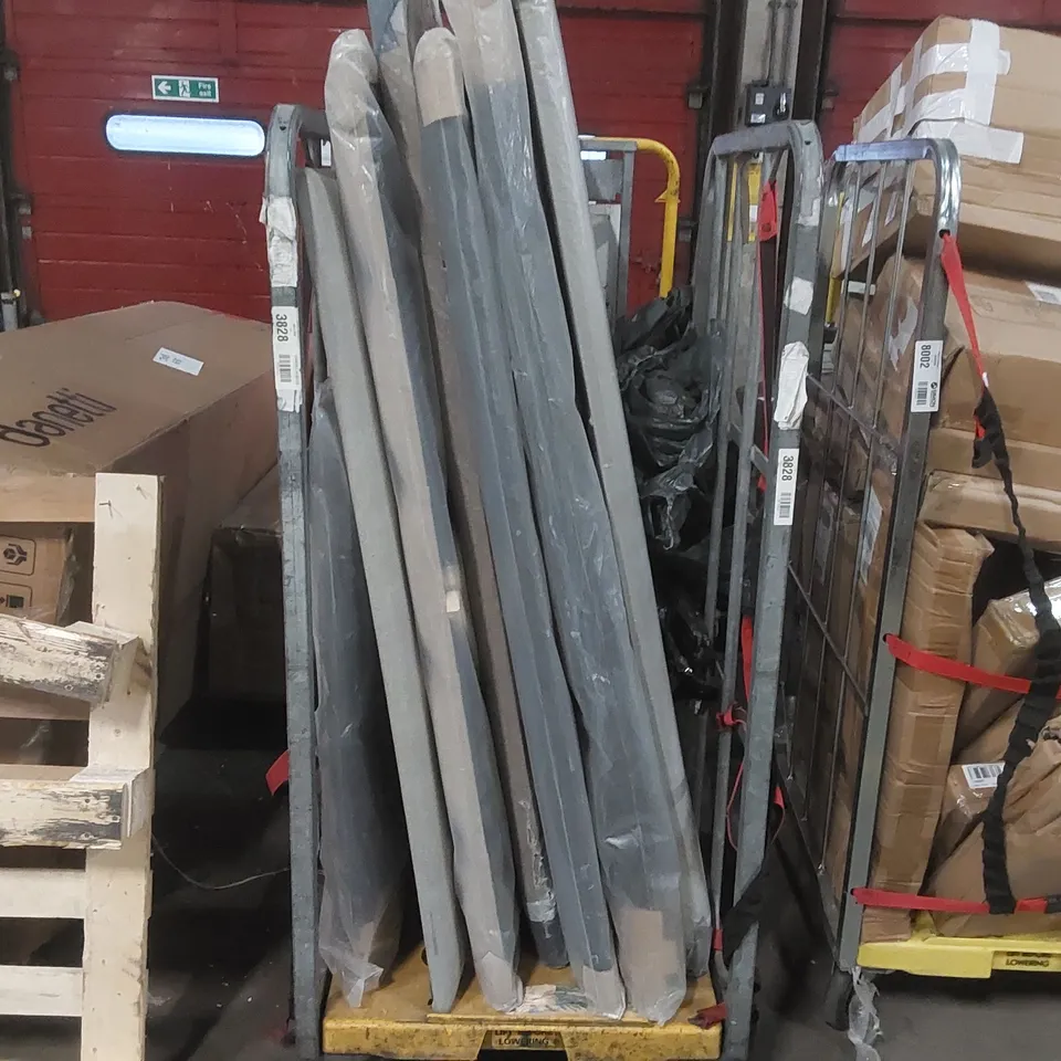 CAGE CONTAINING A LARGE QUANTITY OF ASSORTED HEADBOARDS  // CAGE NOT INCLUDED