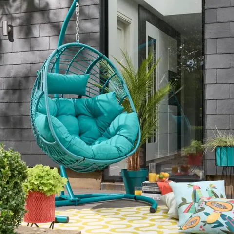 BOXED ELEMENTS PEACOCK HANGING EGG CHAIR (1 BOX)