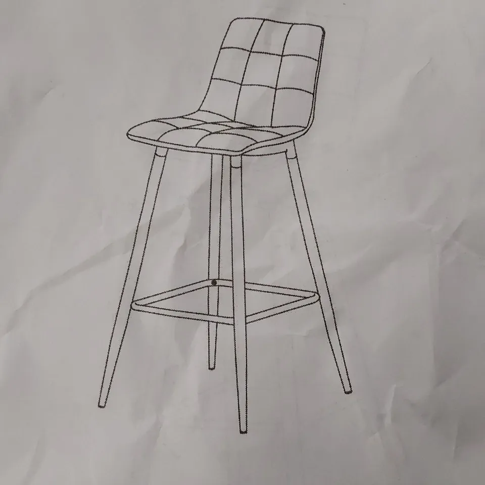 BOXED CLIPOP FORZA BLACK VELVET BAR STOOLS WITH BLACK METAL LEGS // SET OF 2 (1 BOX)