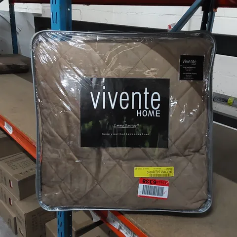 BAGGED KACIE BEDSPREAD SET WITH 2 PILLOW CASES - TAUPE // SIZE: 220X 240cm