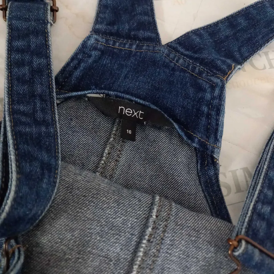 NEXT WOMENS DENIM DUNGEREES - SIZE 16