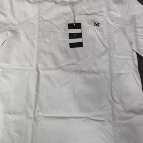 CREW CLOTHING COMPANY CREW-NECK SHORT SLEEVE T-SHIRT IN WHITE SIZE MEDIUM