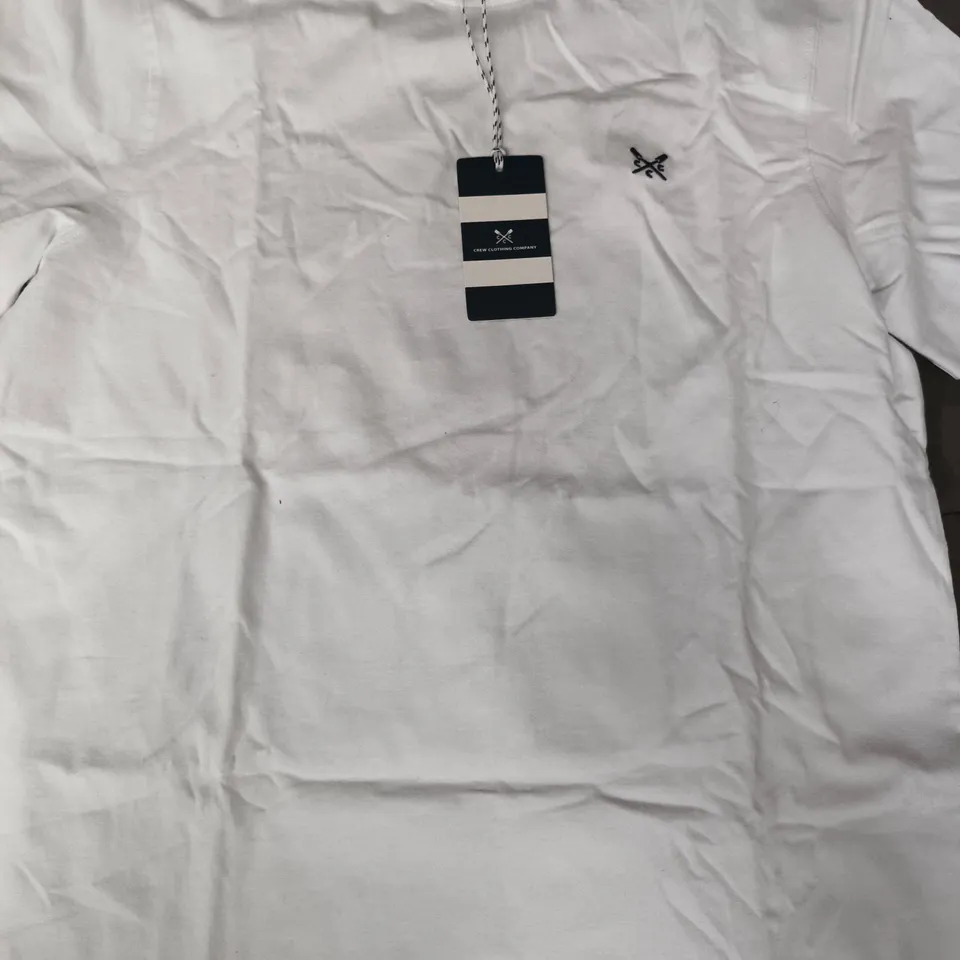 CREW CLOTHING COMPANY CREW-NECK SHORT SLEEVE T-SHIRT IN WHITE SIZE MEDIUM