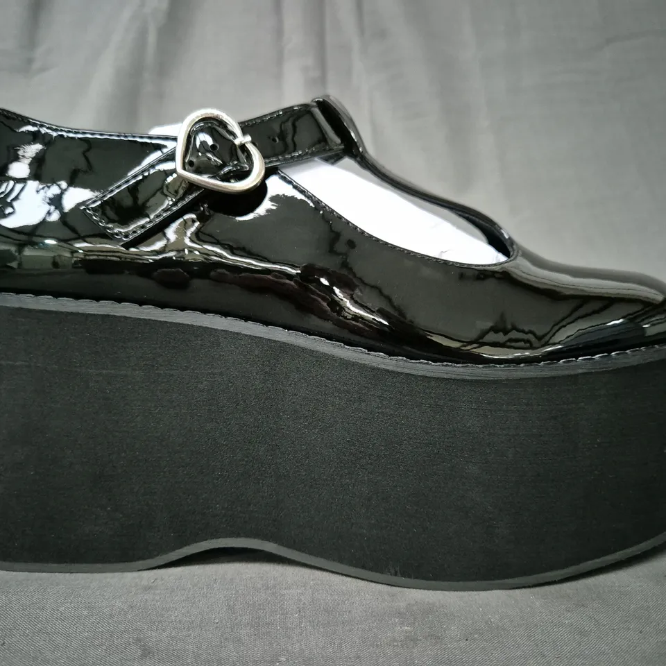 BOXED PAIR OF KOI MORENO BLACK PLATFORM MARY JANES UK SIZE 5