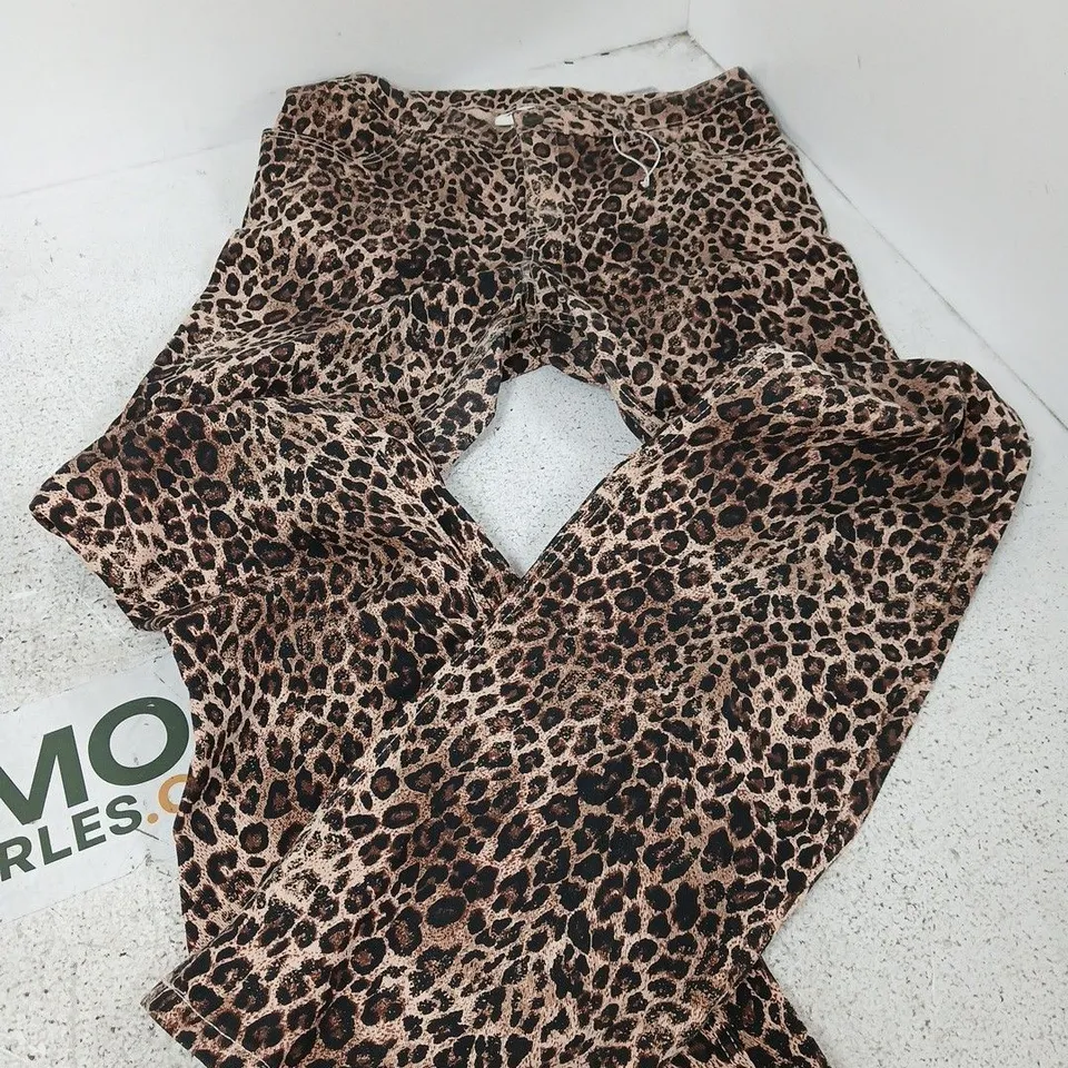 MONKI LEOPARD PRINT TROUSERS – UK 14 (EU 42) MADE IN BANGLADESH