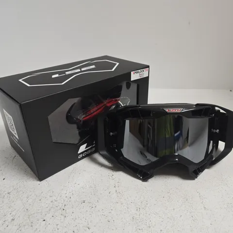 LS2 AURA GOGGLES IN BLACK WITH SILVER IRIDIUM VISOR