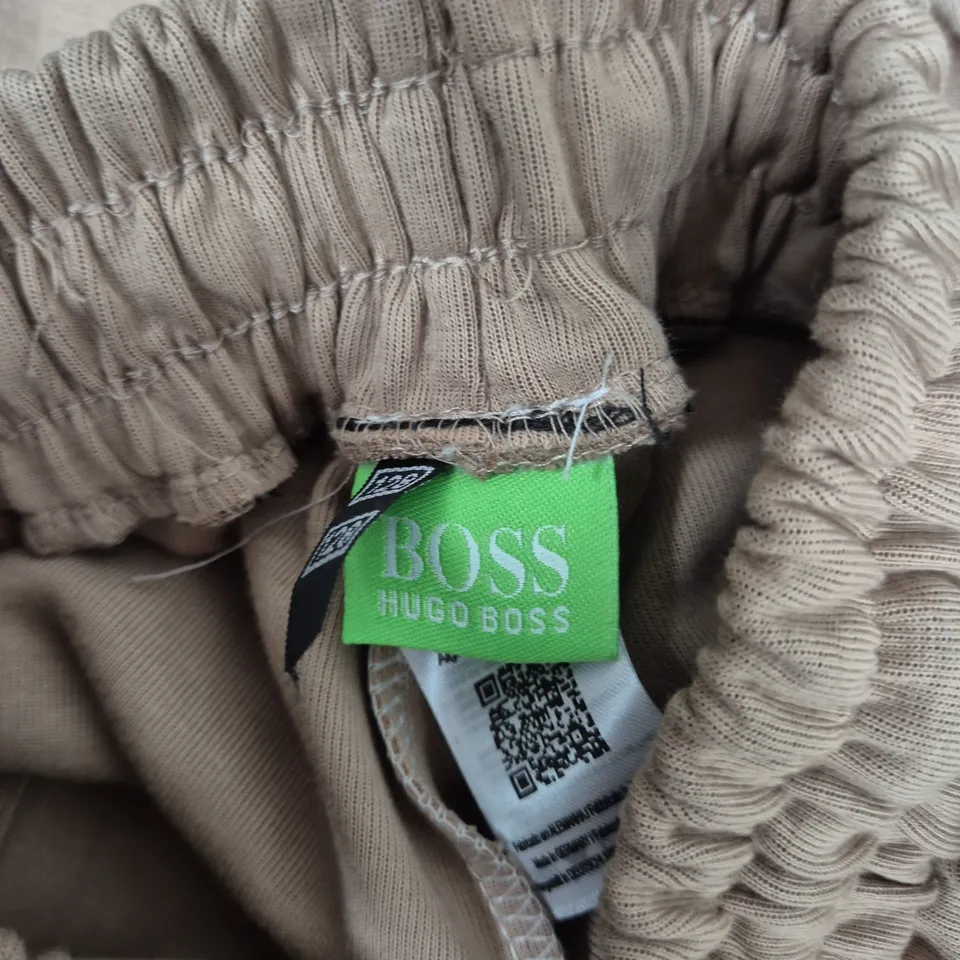 HUGO BOSS CHILDRENS JOGGERS – BEIGE WITH SIDE STRIPE - SIZE UNSPECIFIED