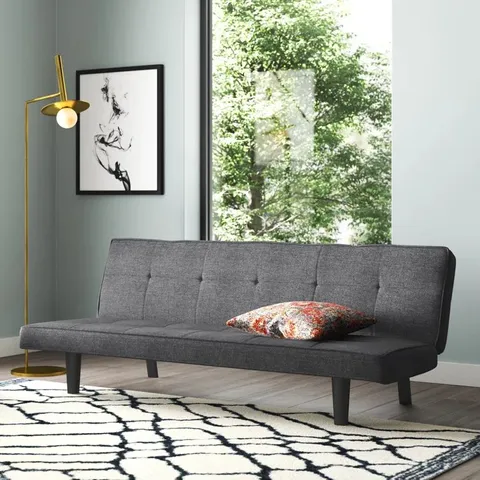 BOXED GRANVILLE 3 SEATER SOFA BED - PEBBLE GREY FABRIC (1 BOX)