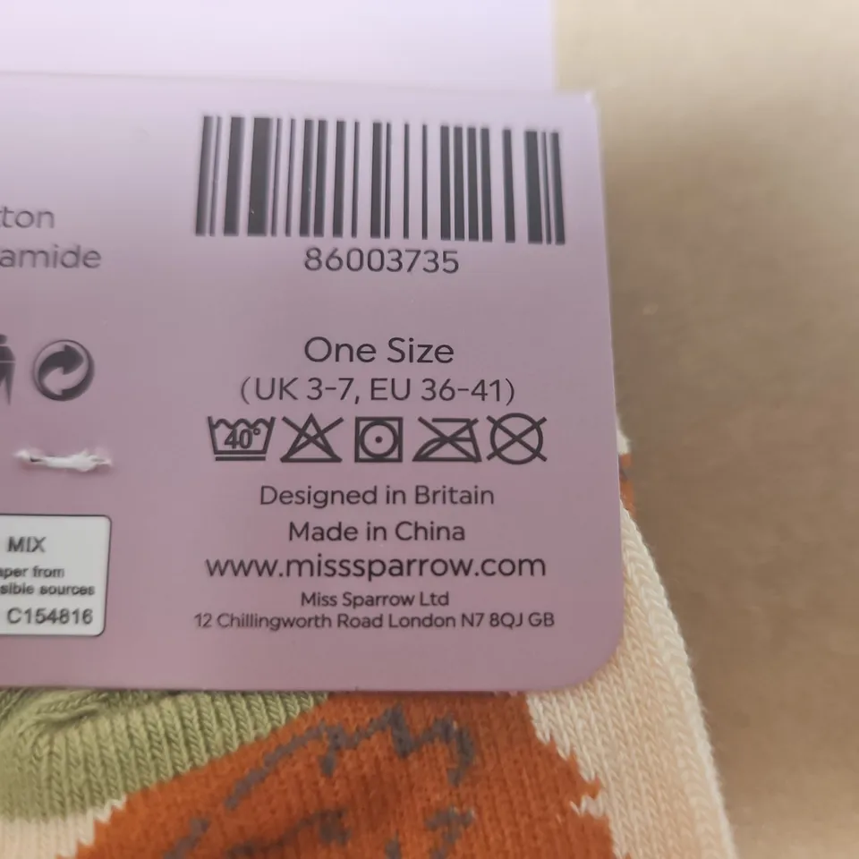 MISS SPARROW LONDON BAMBOO SOCKS – ONE SIZE UK 3-7 (EU 36-41)
