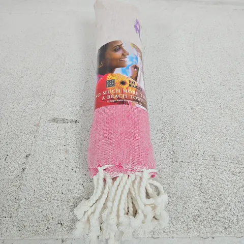 RITUALS TINY MIRACLES BEACH TOWEL – PINK WITH TASSELLED FRINGE