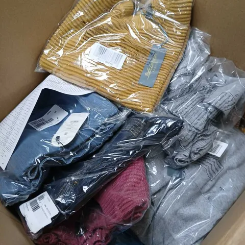 LARGE BOX OF ASSORTED CLOTHING ITEMS IN VARIOUS STYLES, SIZES AND COLOURS - COLLECTION ONLY 