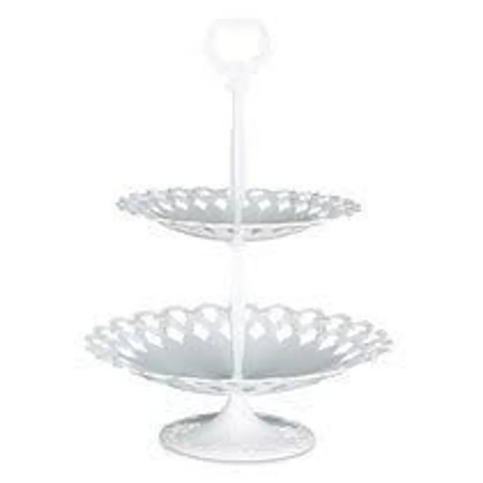 BOXED 2 TIER SERVING PLATTER - SILVER