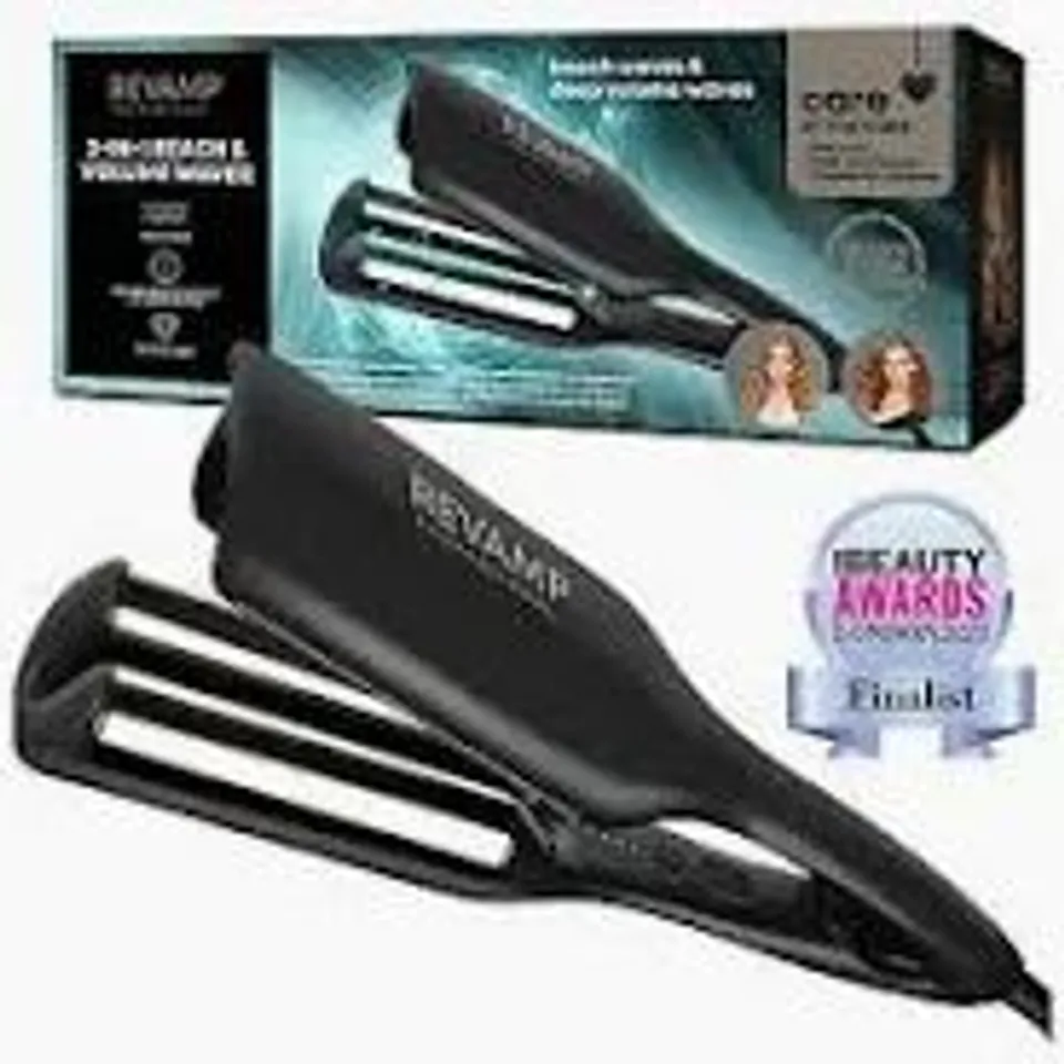 BOXED REVAMP PROGLOSS 2-N-1 BEACH & VOLUME CERAMIC WAVER WV-3000-EU