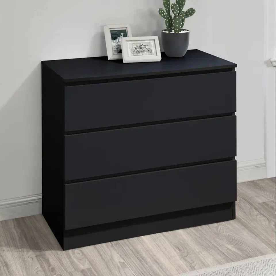 BOXED MARQITA 3 DRAWER 80CM W CHEST OF DRAWERS 