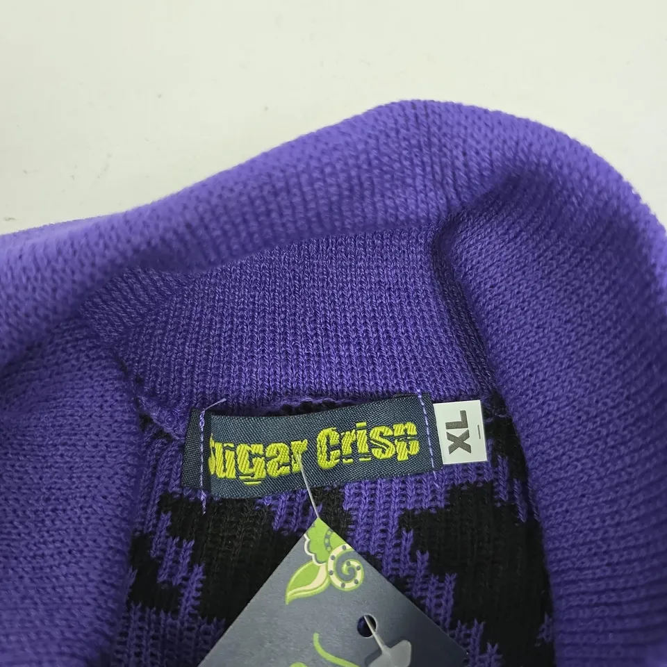 SUGAR CRISP PURPLE HOUNDSTOOTH KNIT JUMPER – TXL