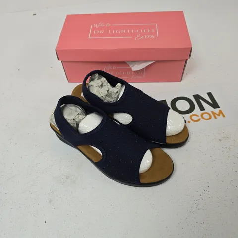 DR LIGHTFOOT JENNY NAVY WIDE-FIT SANDALS – UK 5