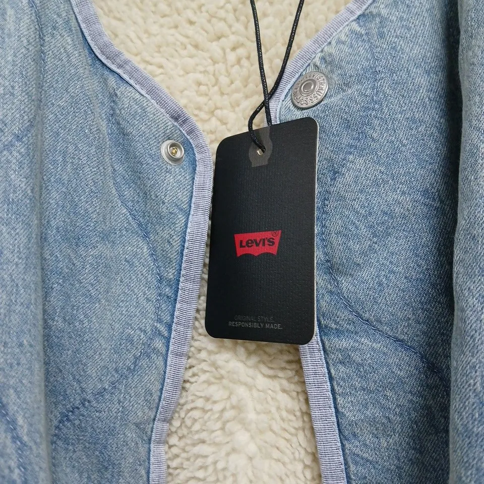 LEVI'S REVERSIBLE FLEECE JACKET – BLUE, SIZE M