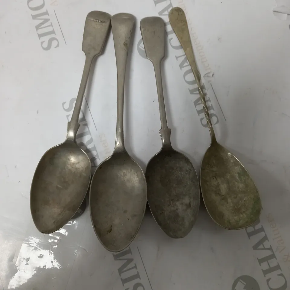 SET OF 4 SILVER TABLE SPOONS 