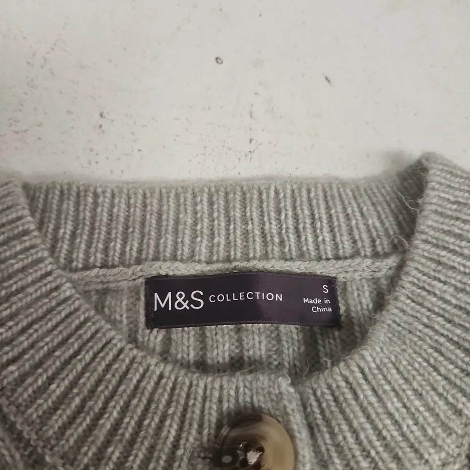 M&S COLLECTION WOMEN'S CARDIGAN – GREY KNIT, SIZE S