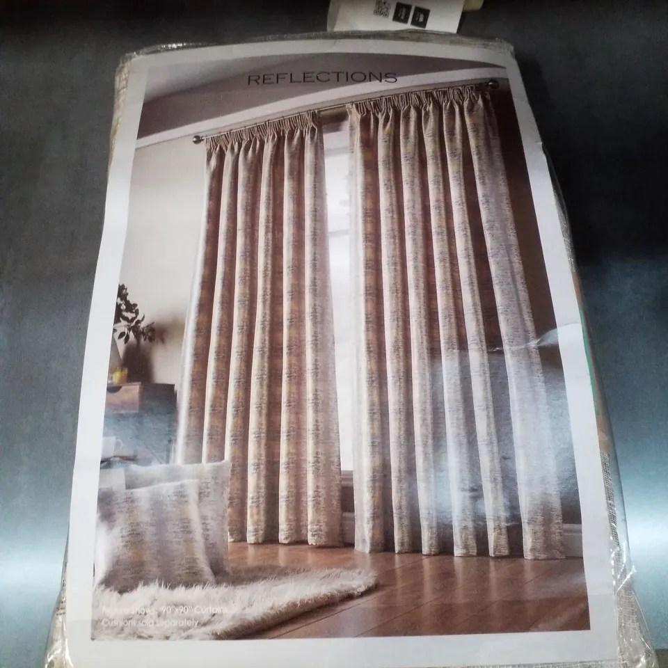 AUBERON REFLECTIVE PENCIL PLEAT ROOM DARKENING CURTAINS (SET OF 2)