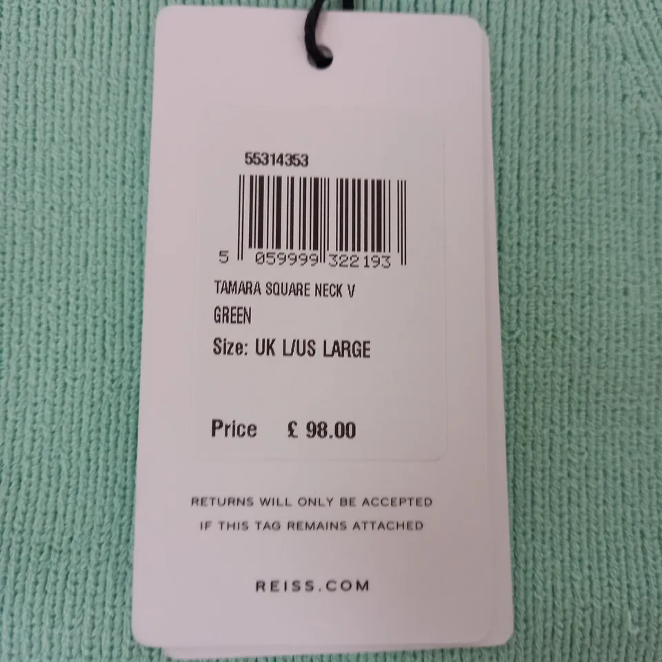 REISS SQUARE NECK TOP SIZE L