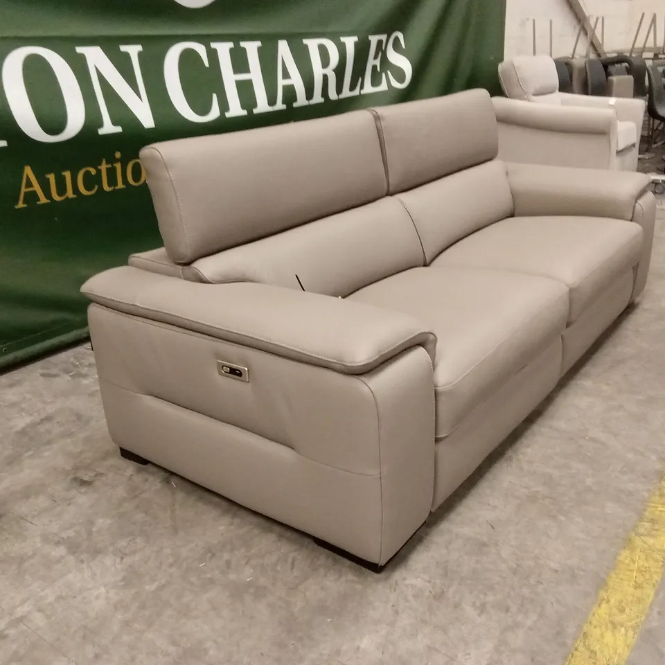 QUALITY DESIGNER ITALIAN MADE VENTO LARGE 3 SEATER ELECTRIC RECLINER LEATHER SOFA 