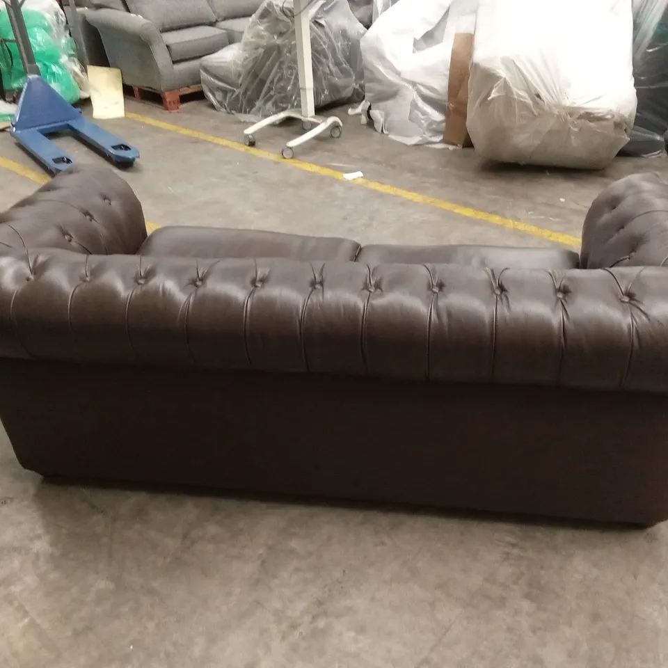 BAKERFIELD 3 SEATER LEATHER/FAUX LEATHER SOFA - CHOCOLATE RRP £1449