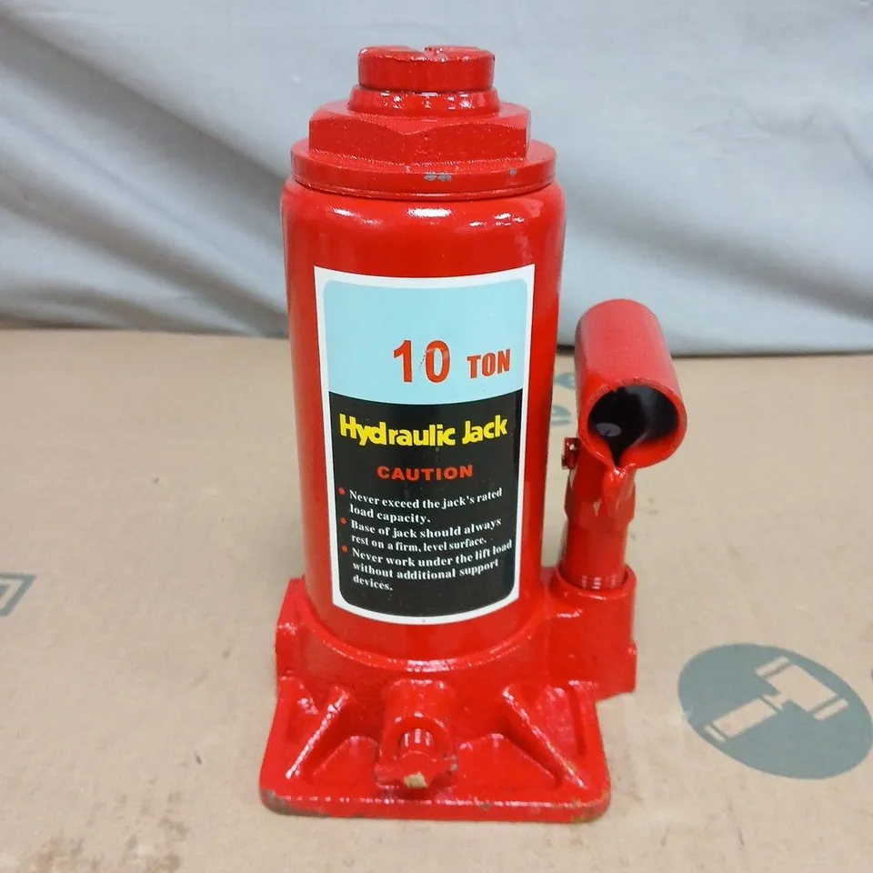 RED HYDRAULIC BOTTLE JACK – 10 TON CAPACITY