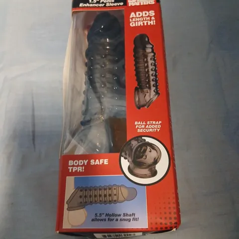 PENIS ENHANCER SLEEVE - 7IN OVERALL LENGTH, TEXTURED INTERIOR, BODY SAFE TPR - ADULT TOY